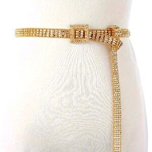 Metal & Rhinestone Chain Belt